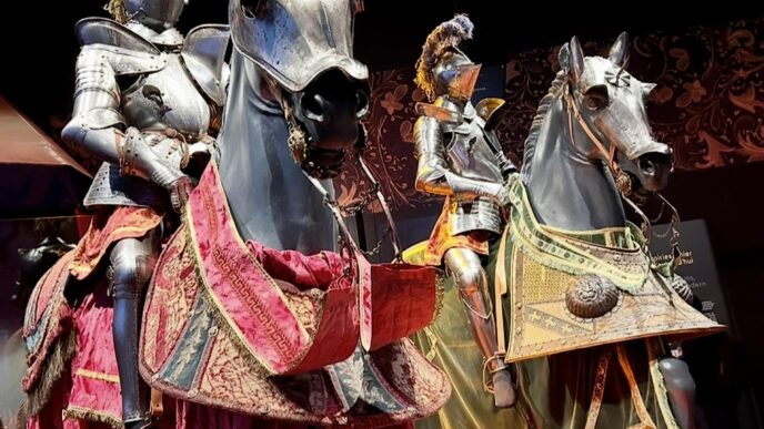 Chevaliers en armure de tournois. Crédit photo @Alain Clavet